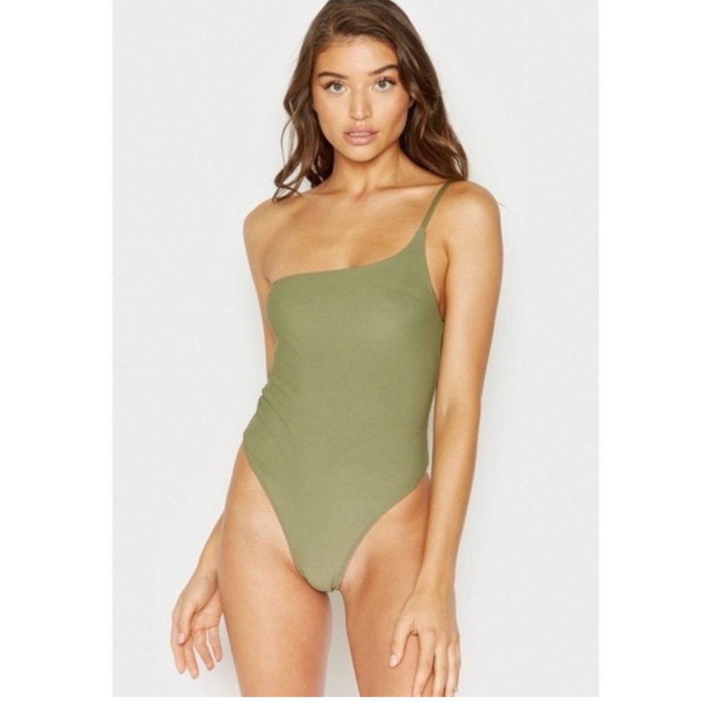 Frankie’s bikinis Eliza ribbed one piece olive